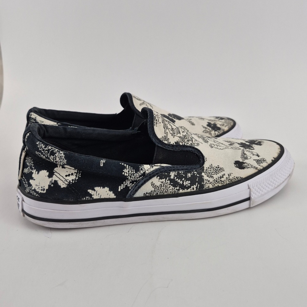 Converse Chuck Taylor All Star Slip On Black White Graphic Floral Womens 10 - Picture 3 of 9